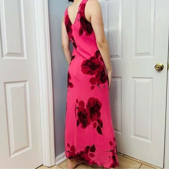 Vintage Dress Maxi Long Floral Pink Barbie Fairy Casual Vacation Size 10 Medium - Picture 2 of 8
